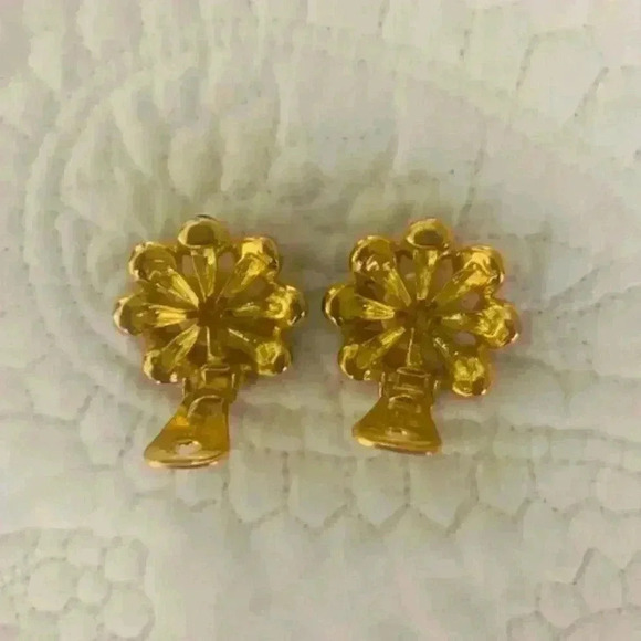 Large Earrings Clips Vintage 1980 s - Picture 5 of 7